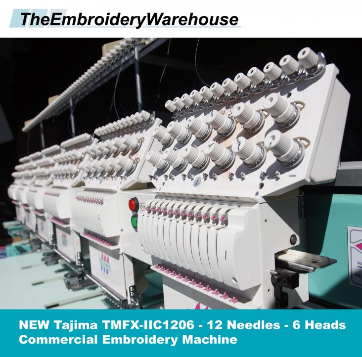 TAJIMA TMFXIIC1206 6 Head 12 Needles Commercial Embroidery Machine